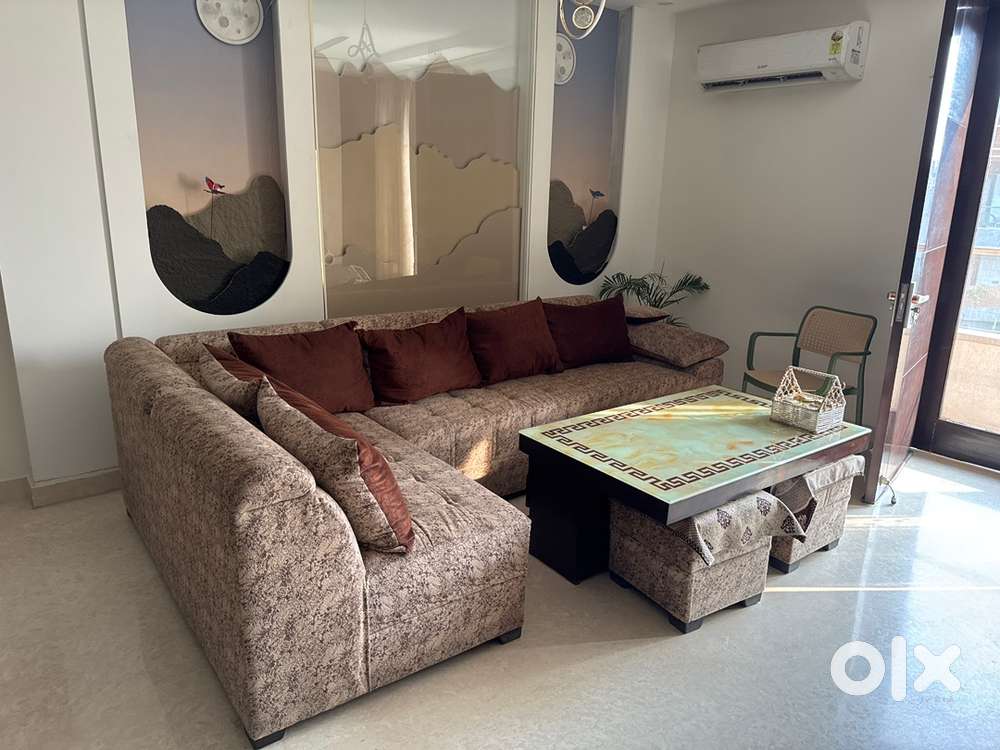 Suede sofa 7 seater with coffee table