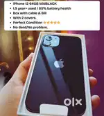 Iphone 12 with bill and box with 2. Covers free!