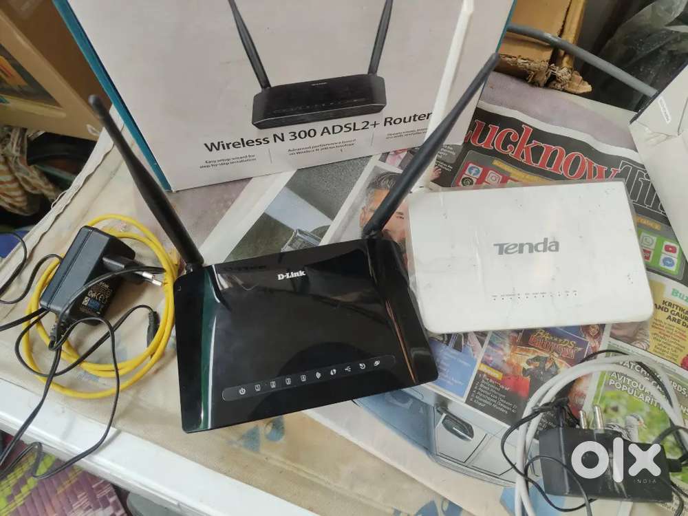 D-Link N300 + Tenda WiFi Router Combo – Fully Working – With Adapters