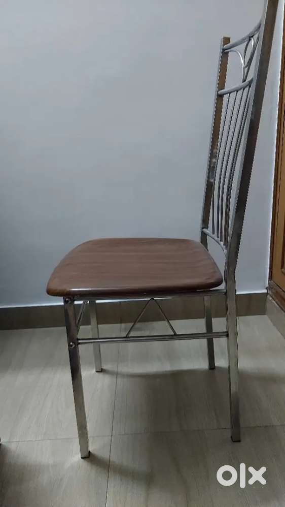 2 stainless steel chairs