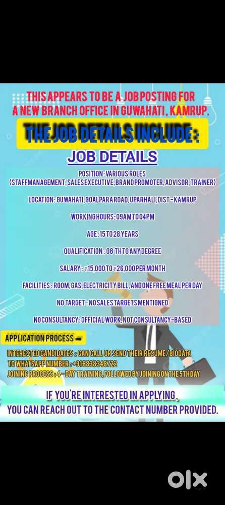 We are hiring Frasers and experience male and female