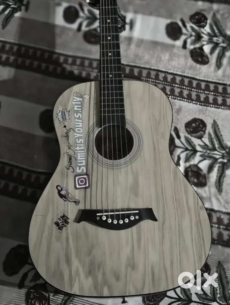 Acoustic blue berry guitar