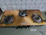 USHA 3 BURNER GLASS GAS STOVE
