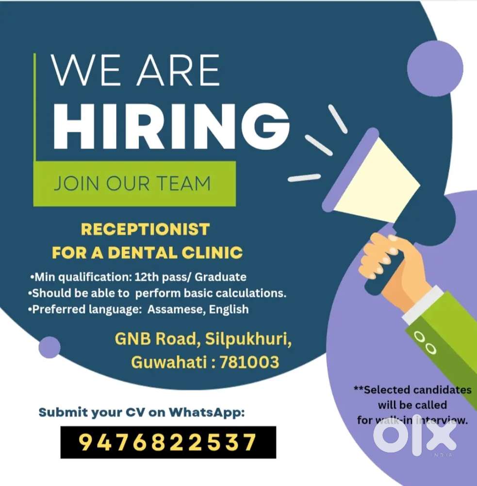 Front desk receptionist for a dental office