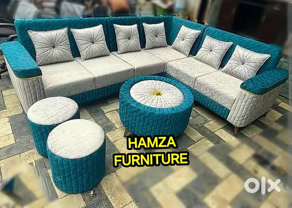 HAMZA FURNITURE NEW DESIGNER PLYWOOD L Shape Corner Sofa Set