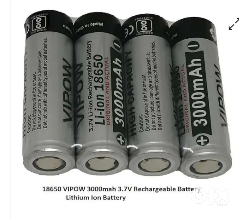 VIPOW 18650-3.7V 3000mAh Lithium Rechargeable Battery
