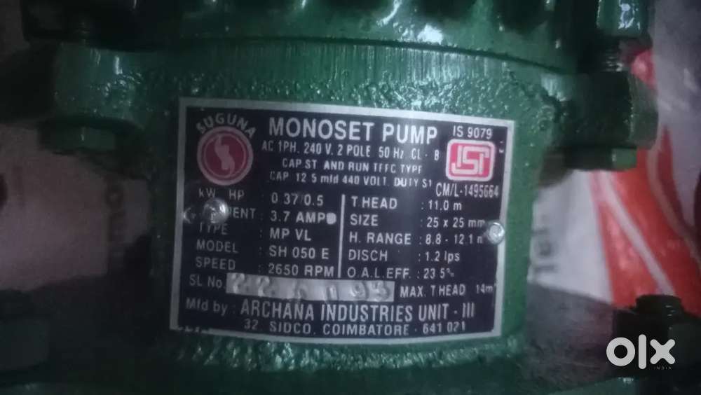 New monoblock motor half HP