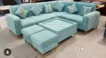 L shape corner sofa soft fabric for living room/5 seater