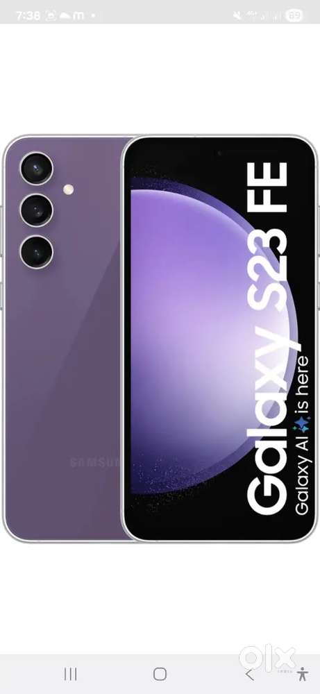 S23fe,8/128,with new condition,4 months mobile,purple..