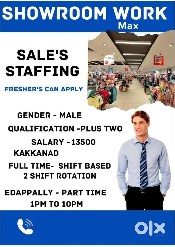 MAX SHOWROOM WORK VACANCYY