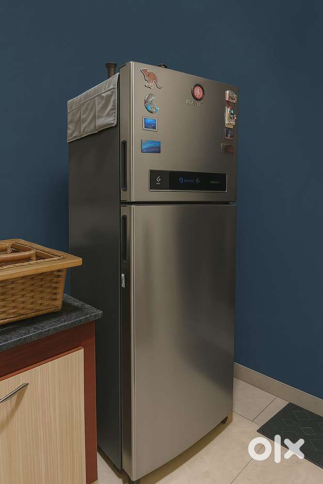 2nd Hand Whirlpool 340L Double Door Fridge – Excellent Condition, Grey