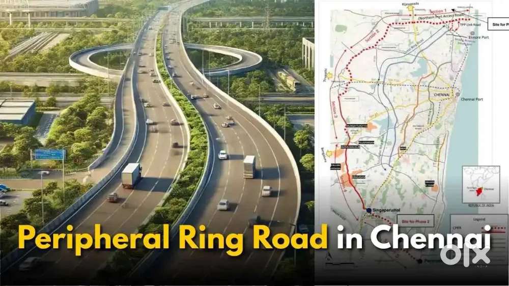 On road Residential plots for sale on SP koil