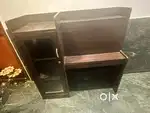 Wooden brown study table comfortable to use for studying
