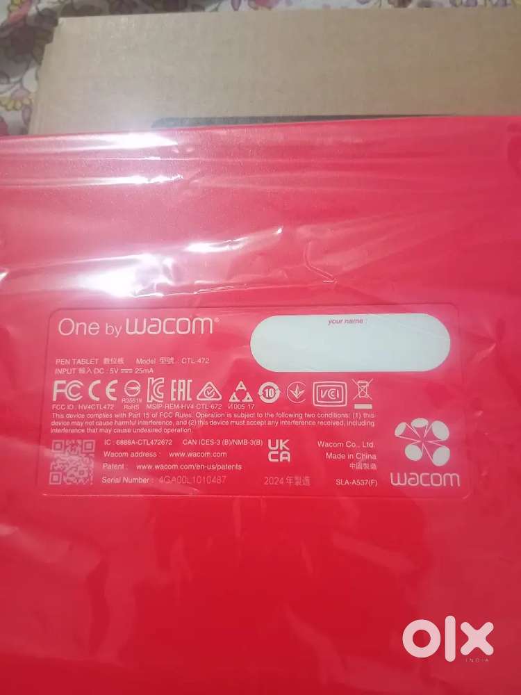 Pentab with warranty card