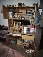 Study table with storage shelves, up and down, looks fancy