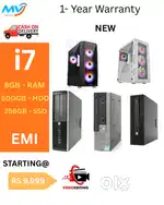 CPU - Branded  Monitor  Keyboard Mouse  Ram - 8GB DDR3  Hard Disk - 50