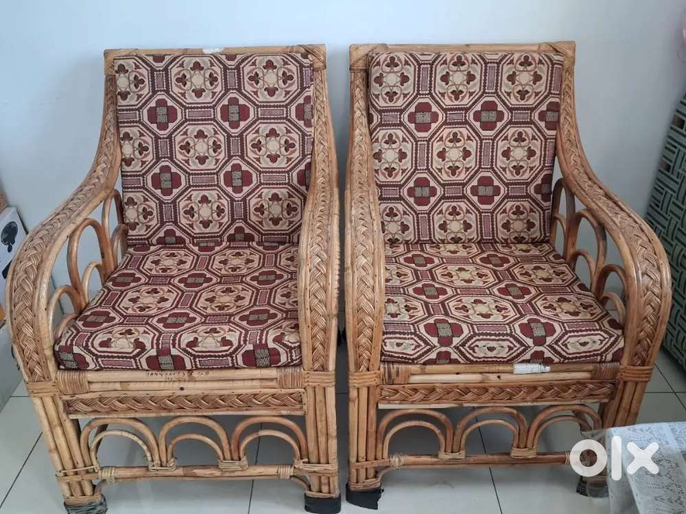 Cane sofa set of 2 single seater chair