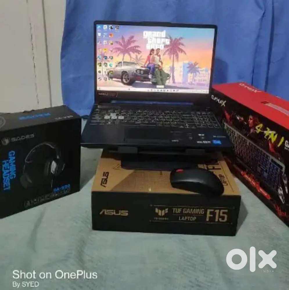 ASUS F15 TUF GAMING LAPTOP 144hz DISPLAY 512 SSD RTX 3050 24GB RAM