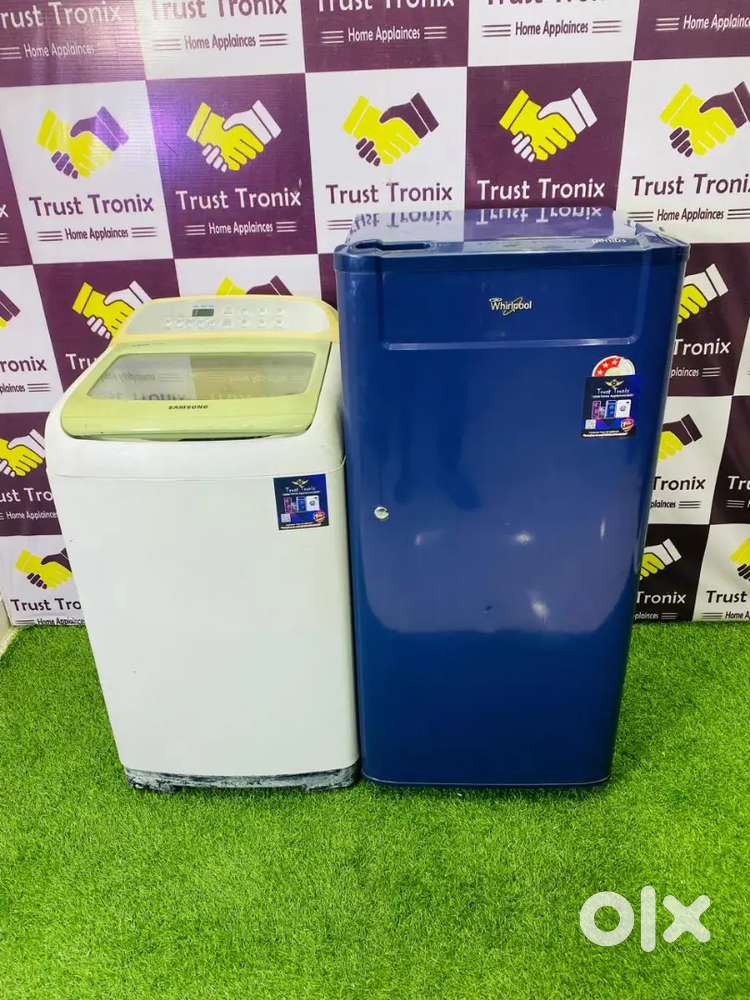 Whirlpool single door fridge and samsung washing machine