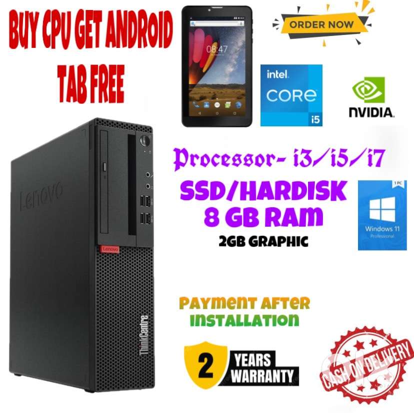 Coding cpu computer/i5-i3-i7/2GB Graphic/8GB Ram/SSD/Win11-10/speaker