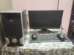 Monitor and 2 mouse and keyboard and cpu