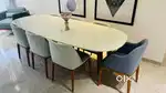 Brand New Italian Marble Dining Table with 8 Chairs – Unused
