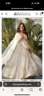 White color anarkali suit