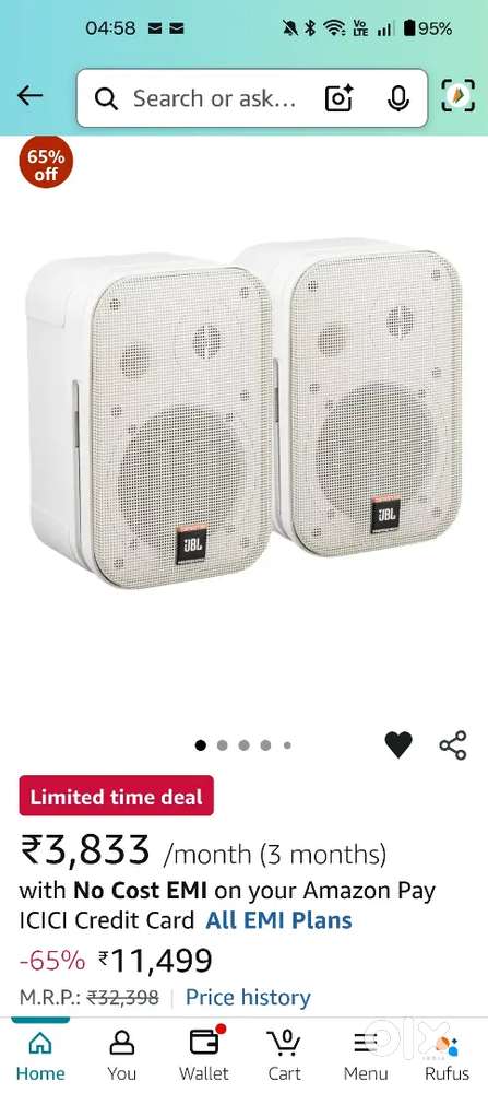 JBL Professional 2-way Compact Loudspeaker (White)