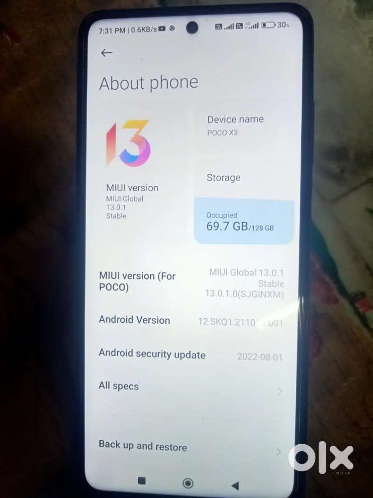 POCO X3 8 128GB 33 WAT IM SUBER CHARGING