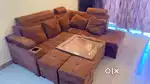 L-Shaped Sofa Set with Center Table – Used, Needs Repair