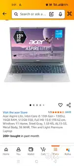 Acer i3 13th generation(1 Day old)