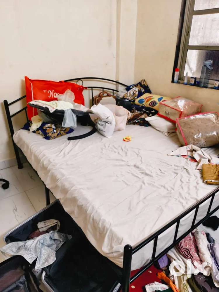 King size bed with Mattress and double door cupboard