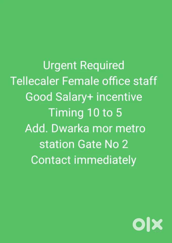 Urgent Hiring Tellecaler Staff