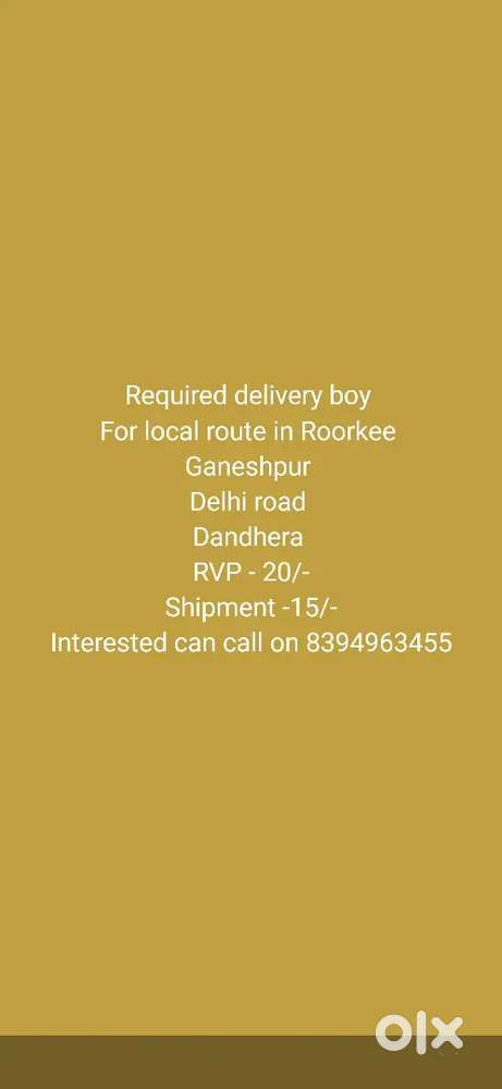 Delivery boy job