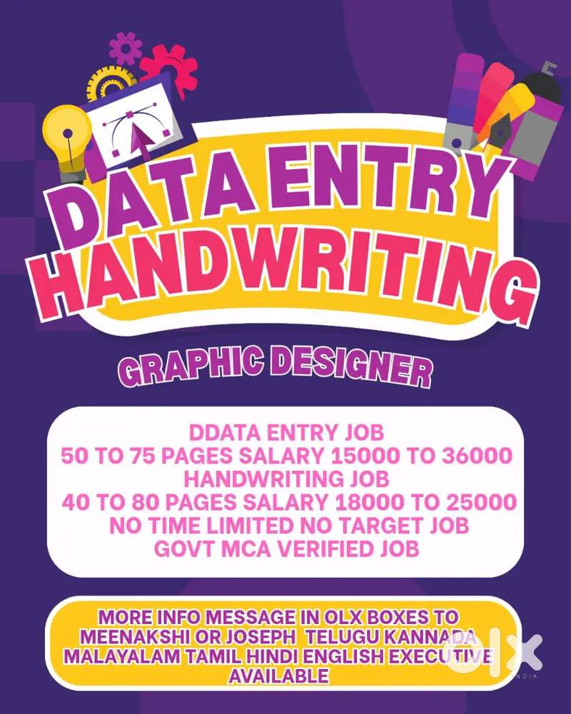 GOVT JOB 110% GENUINE WORK DATA ENTRY HANDWRITING JOB
