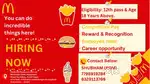 Vacancy for Crew member At McDonald's for boys only