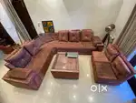 9 seater L shape sofa set 7 pillows with centre table