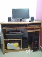 Complete Setup Computer Desktop with, Computer table+HP double Printer