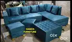 HAMZA FURNITURE New designer stylish look plywood L shape sofa set