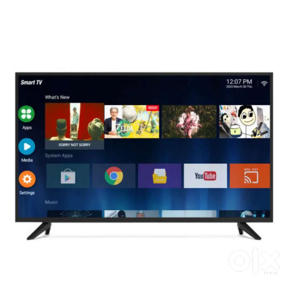 43 inch smart android frameless brand new led tv with 600 free channel