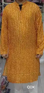 Men Bandhani Bandhni printed Rayon cotton kurta
