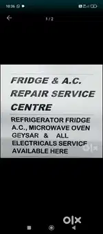 Ac, refrigerator and all electronics and electrical works done here
