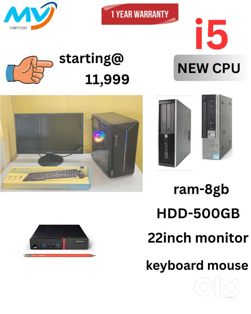 1 - Year Warranty  Cash on home delivery  Intel CPU - Branded