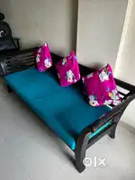 Wooden Sofa Set – 5 Seater with Cushions