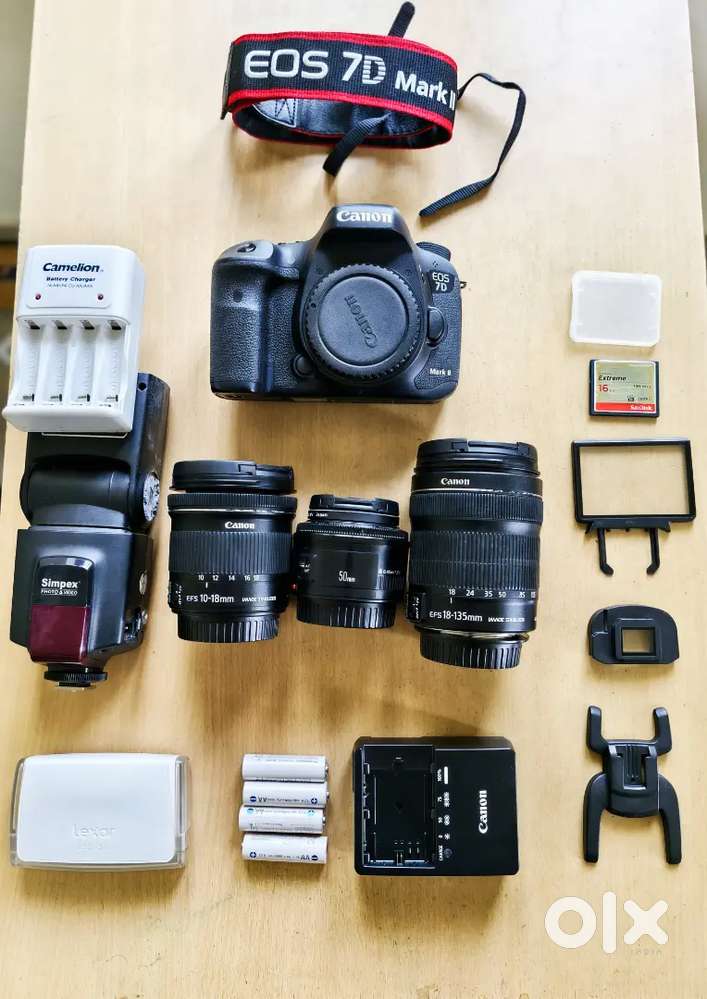Canon 7D Mark II Full DSLR Kit – Pro Lenses + Tripod – Great Deal!