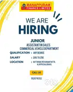 ON-ROLL JOB VACANCY IN COMMERCIAL VEHICLE DEPARTMENT SALES