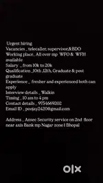 Telecaller ,BDO& supervisor
