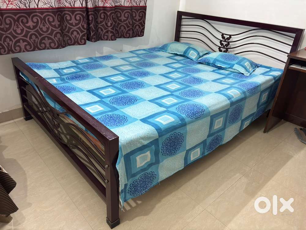 Iron Double Bed with Mattress available for sale!