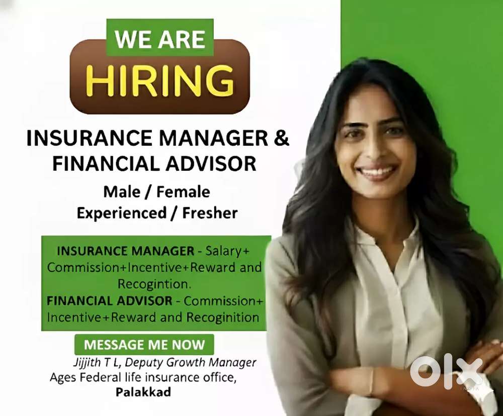 WE ARE HIRING

INSURANCE MANAGER & FINANCIAL ADVISOR