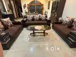 7 seater sofa set with glass wooden centre table